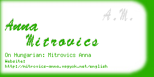 anna mitrovics business card